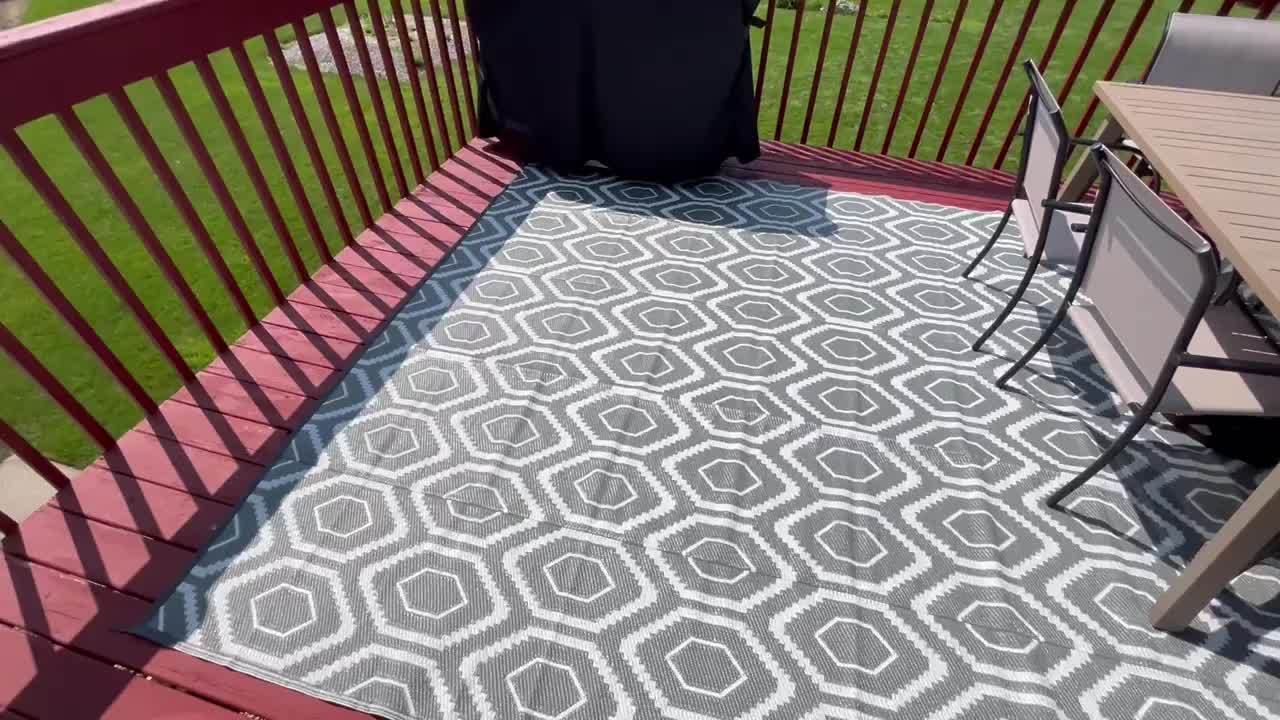 1pc, Outdoor Mat, Plastic Straw Double Sided Mat, Area Mat Decorative, Portable, Camping Mat And for Indoor, Outdoor, RV, Patio, Picnic, Beach, Camping