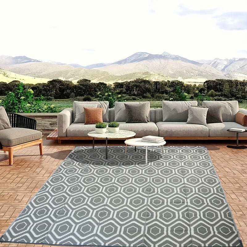 1pc, Outdoor Mat, Plastic Straw Double Sided Mat, Area Mat Decorative, Portable, Camping Mat And for Indoor, Outdoor, RV, Patio, Picnic, Beach, Camping