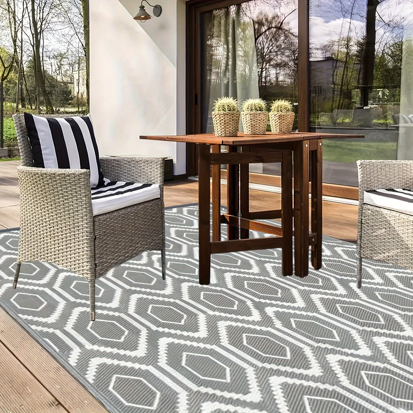 1pc, Outdoor Mat, Plastic Straw Double Sided Mat, Area Mat Decorative, Portable, Camping Mat And for Indoor, Outdoor, RV, Patio, Picnic, Beach, Camping