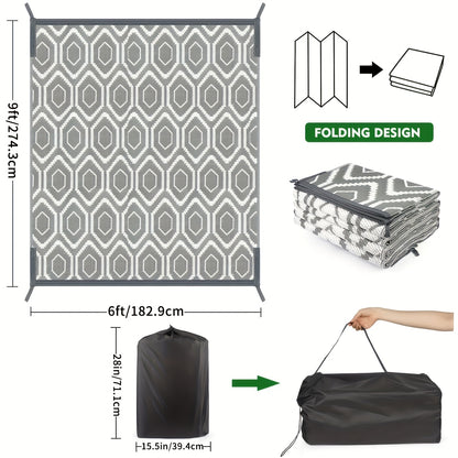 1pc, Outdoor Mat, Plastic Straw Double Sided Mat, Area Mat Decorative, Portable, Camping Mat And for Indoor, Outdoor, RV, Patio, Picnic, Beach, Camping