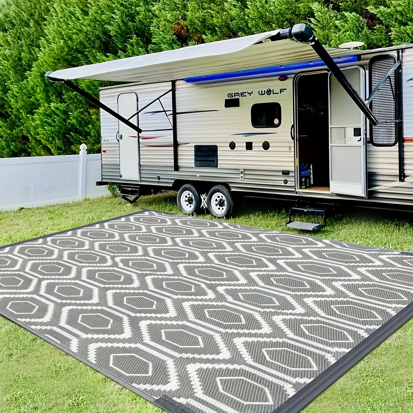 1pc, Outdoor Mat, Plastic Straw Double Sided Mat, Area Mat Decorative, Portable, Camping Mat And for Indoor, Outdoor, RV, Patio, Picnic, Beach, Camping