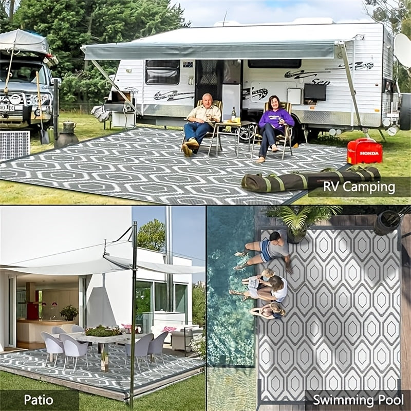 1pc, Outdoor Mat, Plastic Straw Double Sided Mat, Area Mat Decorative, Portable, Camping Mat And for Indoor, Outdoor, RV, Patio, Picnic, Beach, Camping