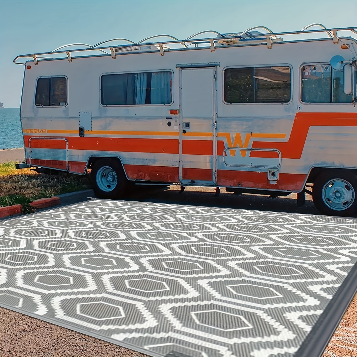 1pc, Outdoor Mat, Plastic Straw Double Sided Mat, Area Mat Decorative, Portable, Camping Mat And for Indoor, Outdoor, RV, Patio, Picnic, Beach, Camping