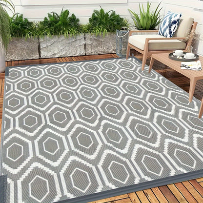 1pc, Outdoor Mat, Plastic Straw Double Sided Mat, Area Mat Decorative, Portable, Camping Mat And for Indoor, Outdoor, RV, Patio, Picnic, Beach, Camping
