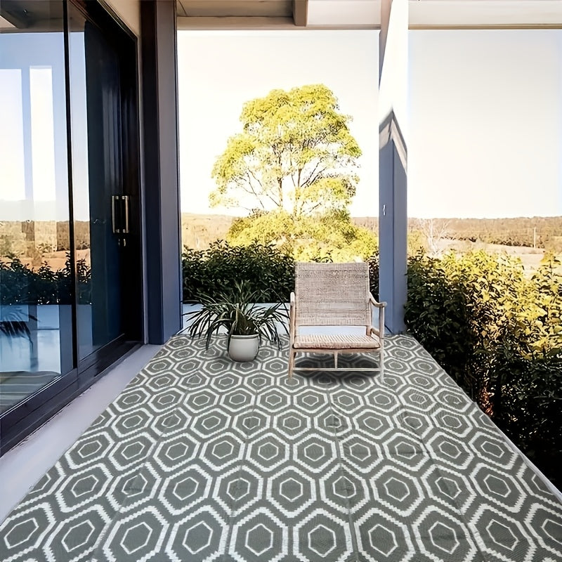 1pc, Outdoor Mat, Plastic Straw Double Sided Mat, Area Mat Decorative, Portable, Camping Mat And for Indoor, Outdoor, RV, Patio, Picnic, Beach, Camping